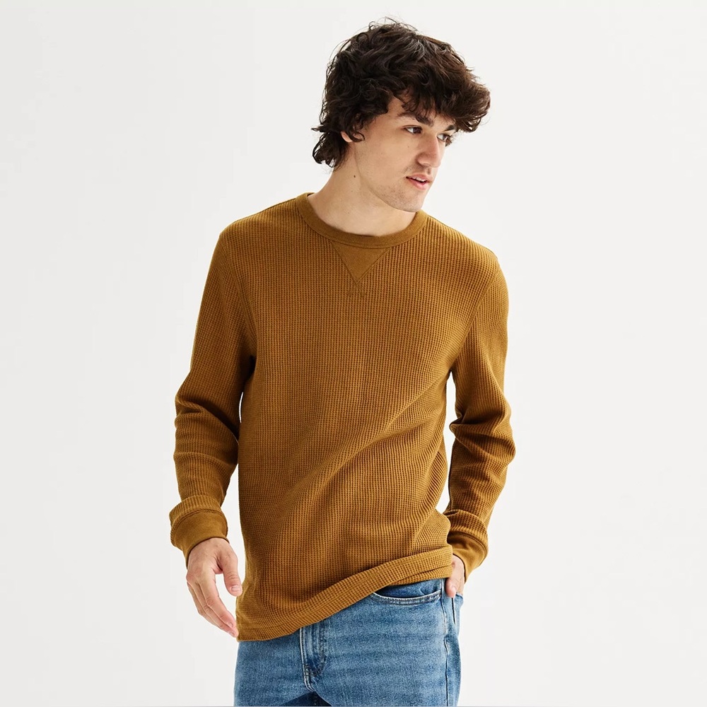 Sonoma Men's Tan Crewneck Sweater